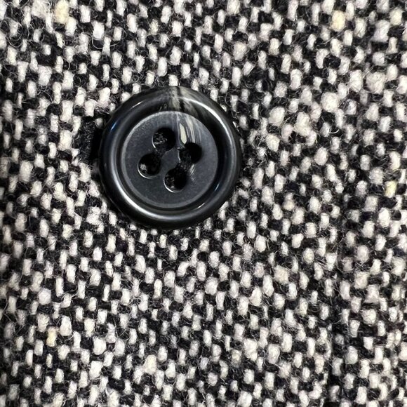 Tweed Heavy Long Overcoat Trench Coat Wool Teacher Academia Preppy Money Large - Picture 4 of 12